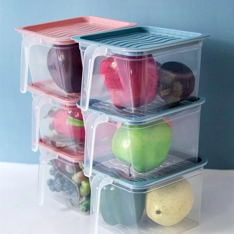 Stackable Transparent Refrigerator Storage Box - Clear Food Organizer
