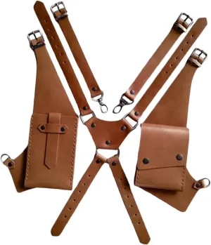 Steampunk Shoulder Harness Bag PU Underarm Shoulder Bag for Riding Hiking