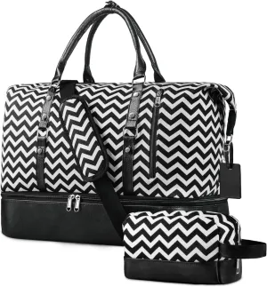 Stouchi Weekender Tote Bag - Carry On & Overnight Travel Bag with Shoes Compartment