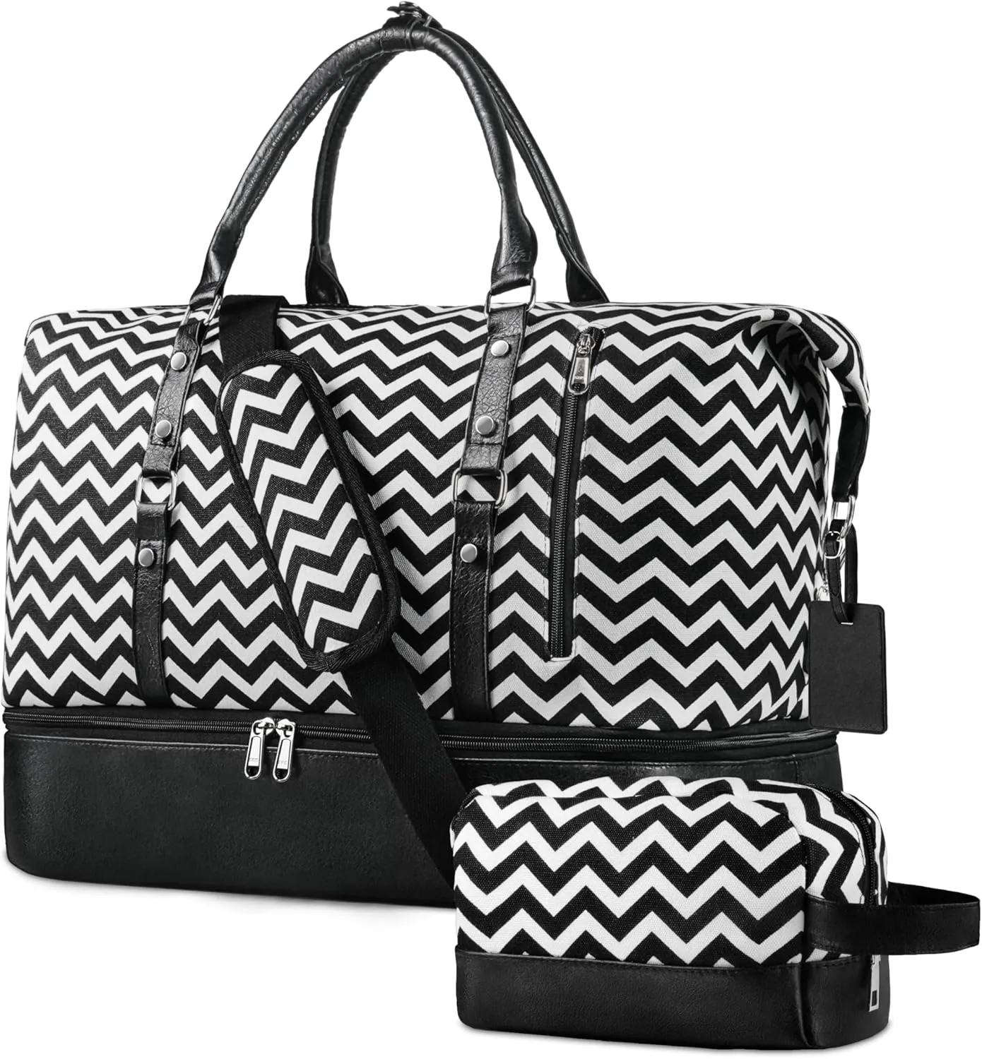 Stouchi Weekender Tote Bag - Carry On & Overnight Travel Bag with Shoes Compartment