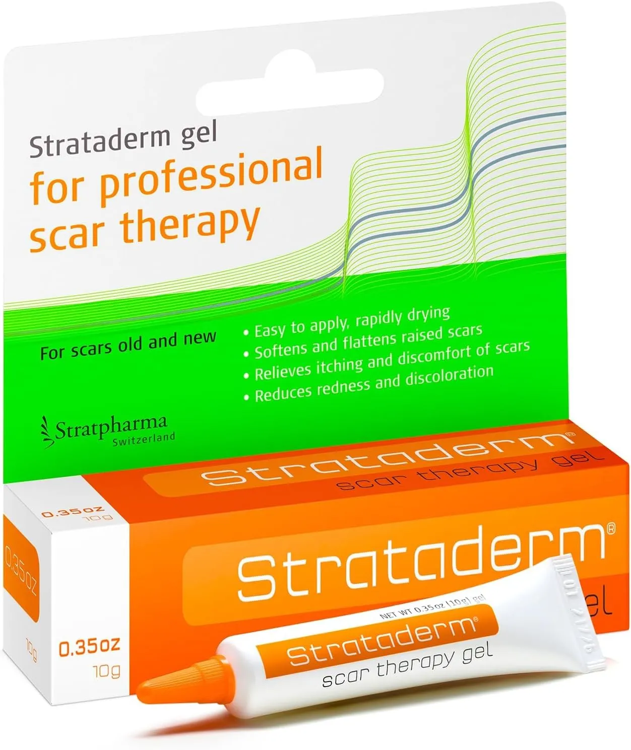 Strataderm Professional Scar Therapy Gel | Old and New Scars from General Surgery, Trauma, Wounds, Burns, Bites, Acne & Skin Disease | Reduces Redness, Discoloration, Discomfort & Itch | 10g (0.35oz)