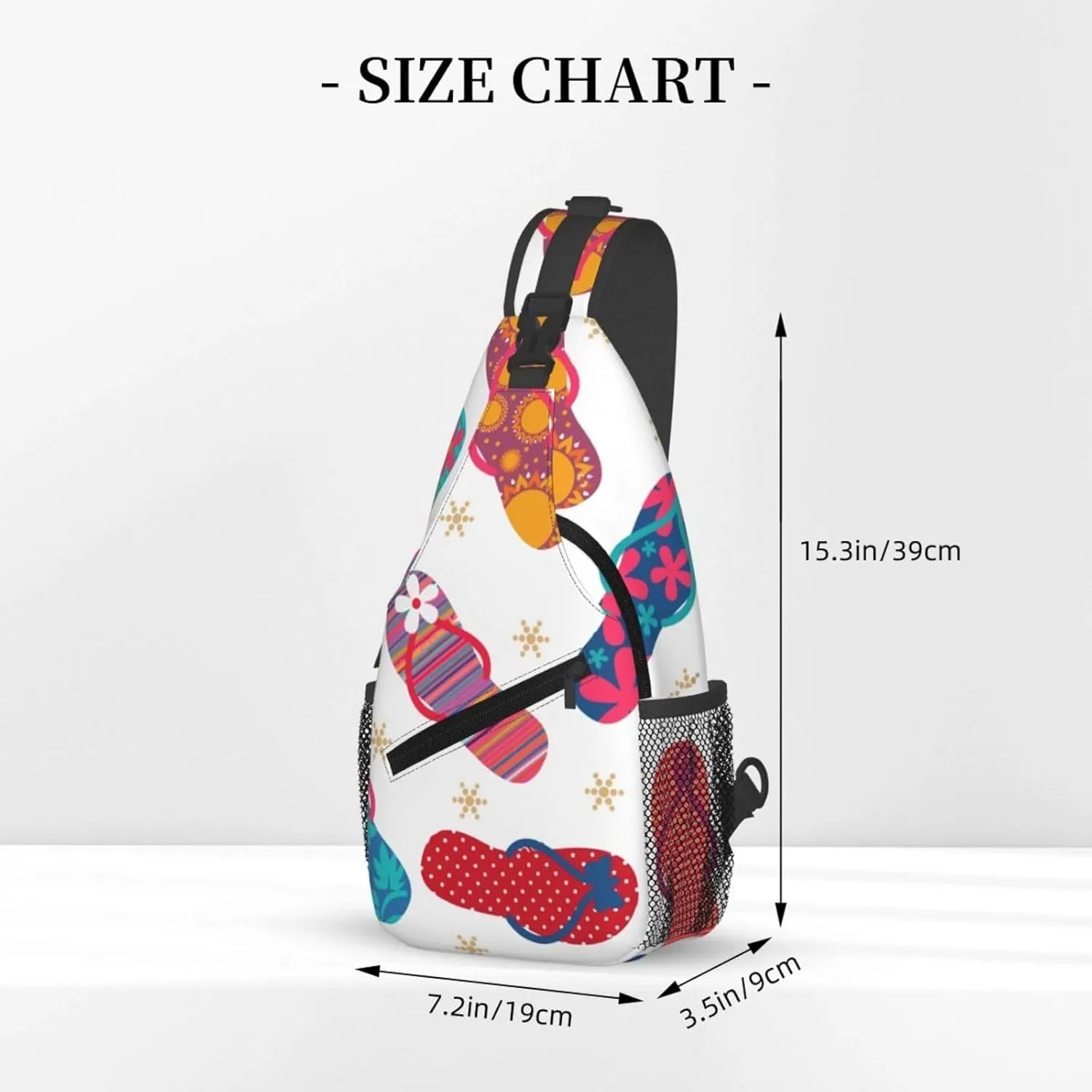 Sturdy Anti Theft Sling Bag for Cool Flip Flops Slippers Shoulder Chest Bag Multipurpose Cross Body Backpack Lightweight Casual Daypack