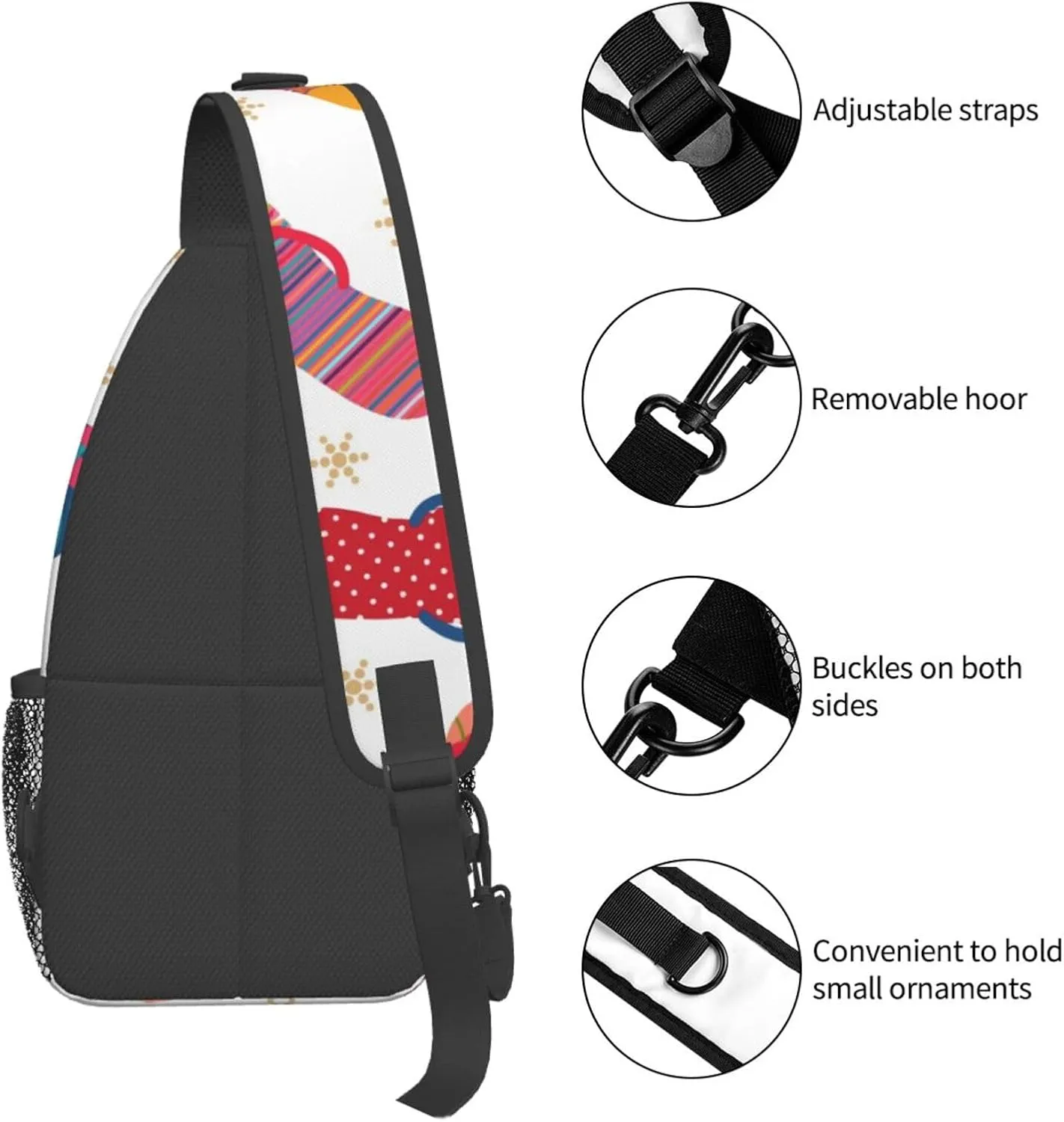 Sturdy Anti Theft Sling Bag for Cool Flip Flops Slippers Shoulder Chest Bag Multipurpose Cross Body Backpack Lightweight Casual Daypack