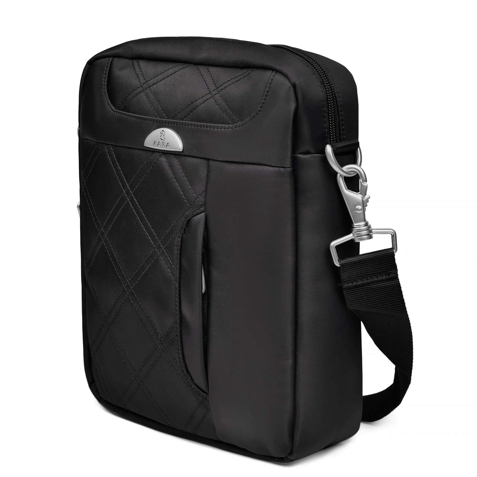 Stylish Black Quilted Nylon Sling Bag
