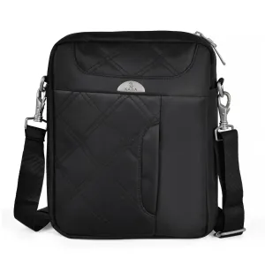 Stylish Black Quilted Nylon Sling Bag