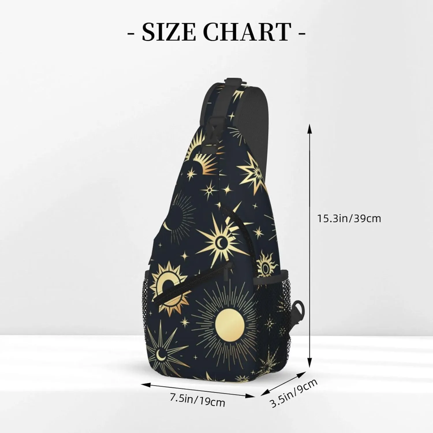Sun Moon Crossbody Sling Backpack Sling Bag Adjustable Chest Shoulder Daypack For Women Men