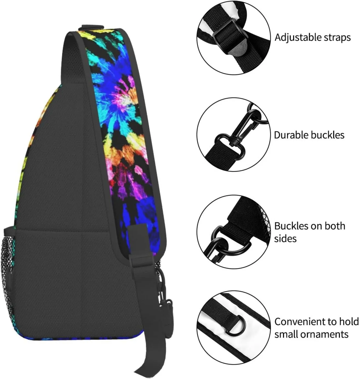 Sunflower And American Flag Sling Backpack Crossbody Shoulder Bags For Women Men, Sling Bag Travel Hiking Chest Bag Daypack