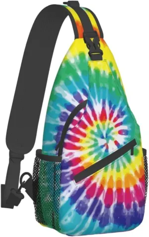 Sunflower And American Flag Sling Backpack Crossbody Shoulder Bags For Women Men, Sling Bag Travel Hiking Chest Bag Daypack
