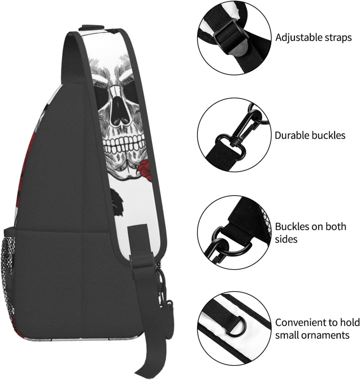 Sunflower And American Flag Sling Backpack Crossbody Shoulder Bags For Women Men, Sling Bag Travel Hiking Chest Bag Daypack