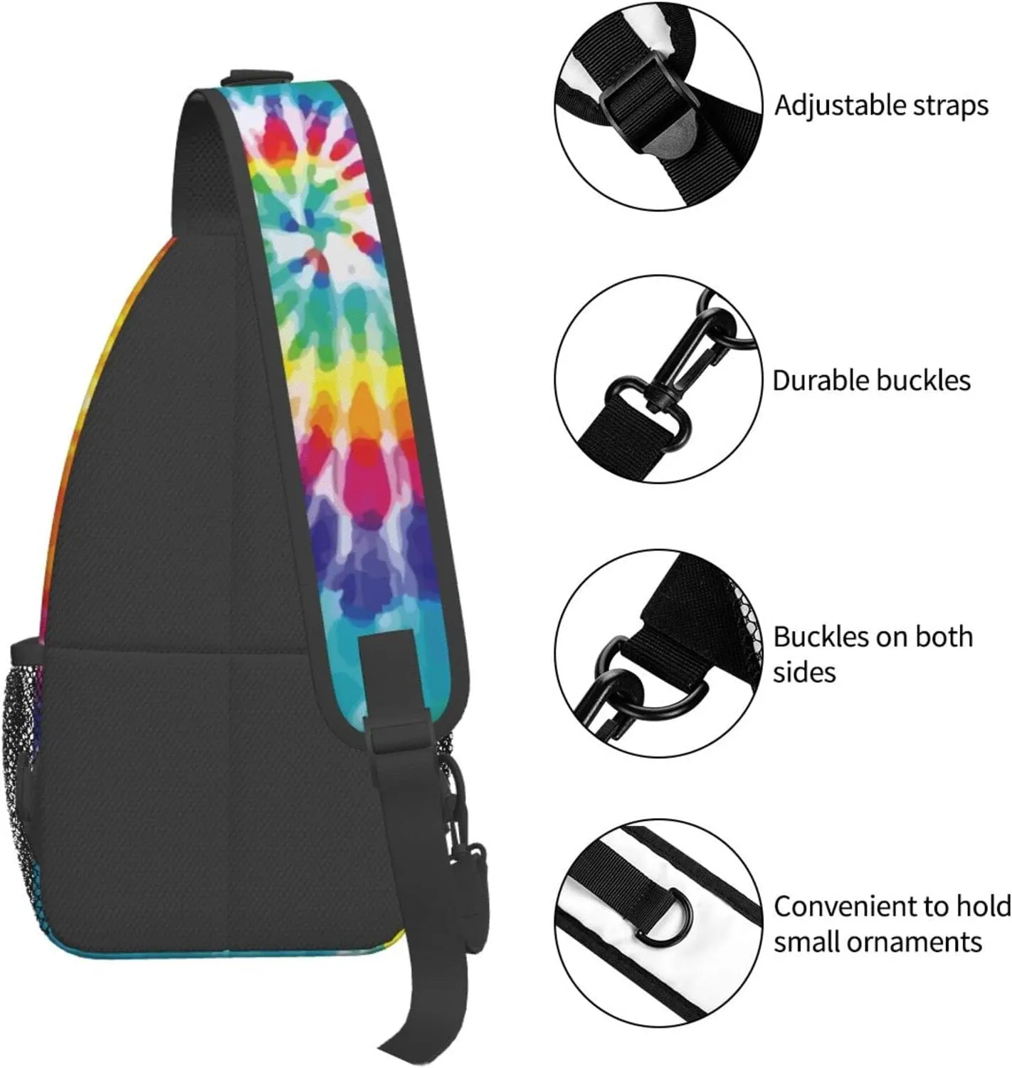 Sunflower And American Flag Sling Backpack Crossbody Shoulder Bags For Women Men, Sling Bag Travel Hiking Chest Bag Daypack
