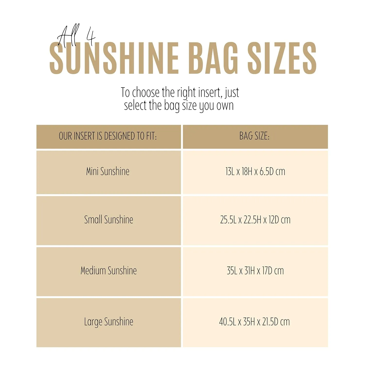 Sunshine Tote Organizer Insert, Sunshine Shopper Medium Insert, Mini Sunshine Large Organizer, Handmade 3mm Premium Felt Snug Sturdy Gold Zipper (For Large Sunshine Tote, Lightcoffee)