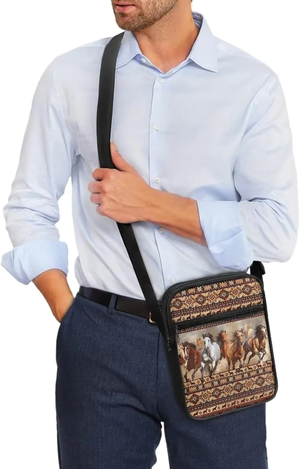 Suobstales Crossbody Bag for Women Men, Small Sling Pack Handbag for Work Business, Lightweight Messenger Shoulder Travel Bag