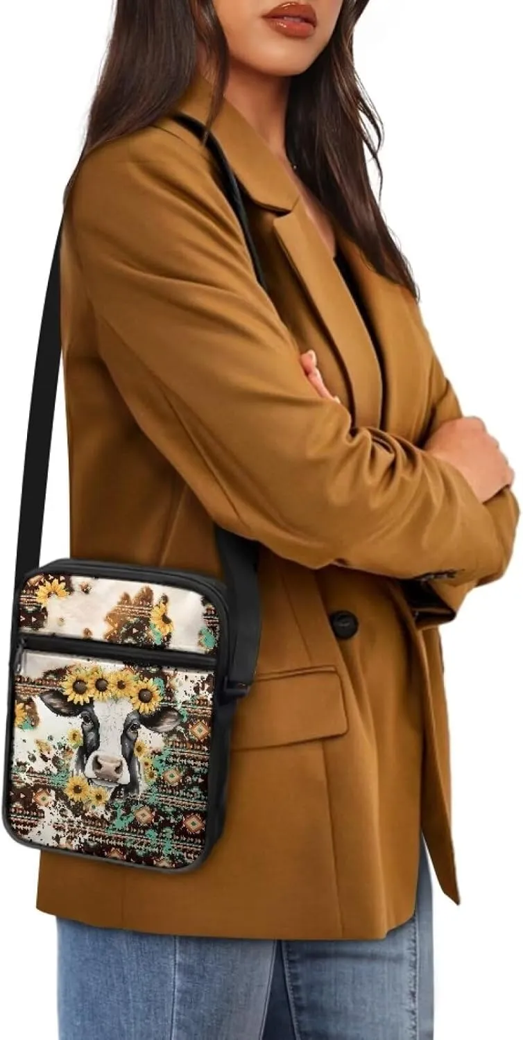 Suobstales Shoulder Bag Crossbody Bag for Women Men Small Messenger Bag Casual Handbag with Adjustable Strap for Work Cycling