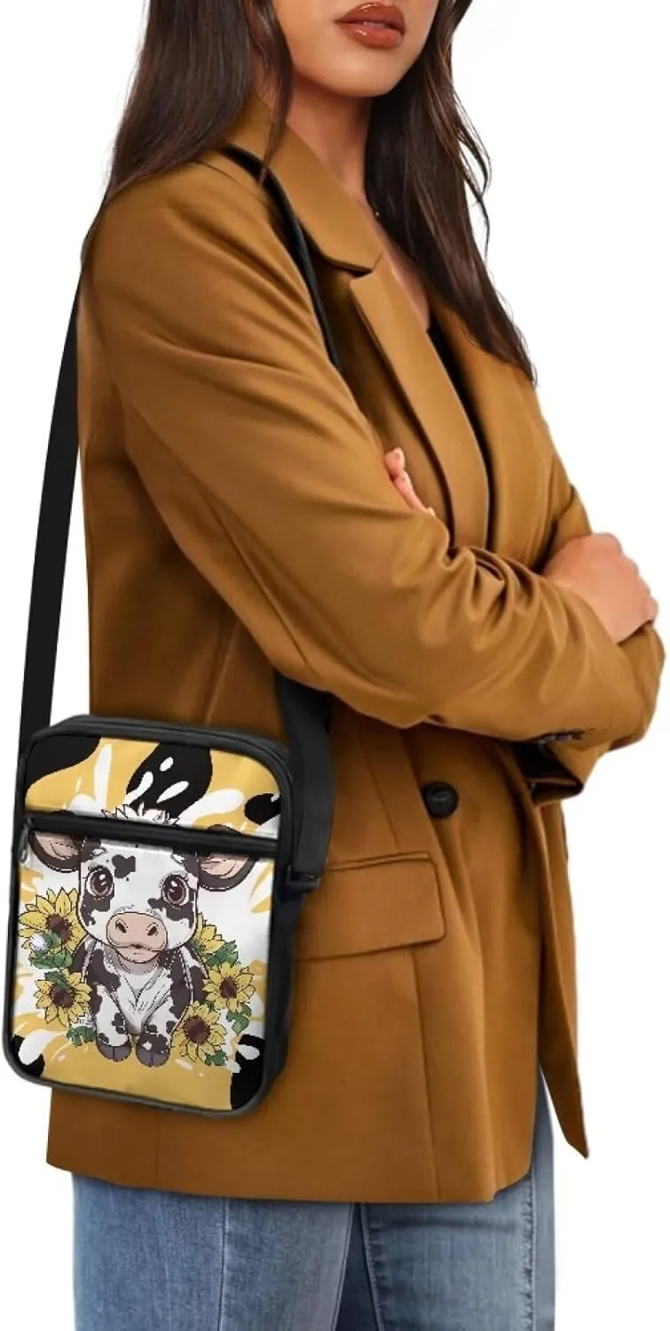 Suobstales Small Crossbody Bag for Women Men, Mini Messenger Bag Shoulder Bag Sling Bag with Zipper Pocket for Phone Passport