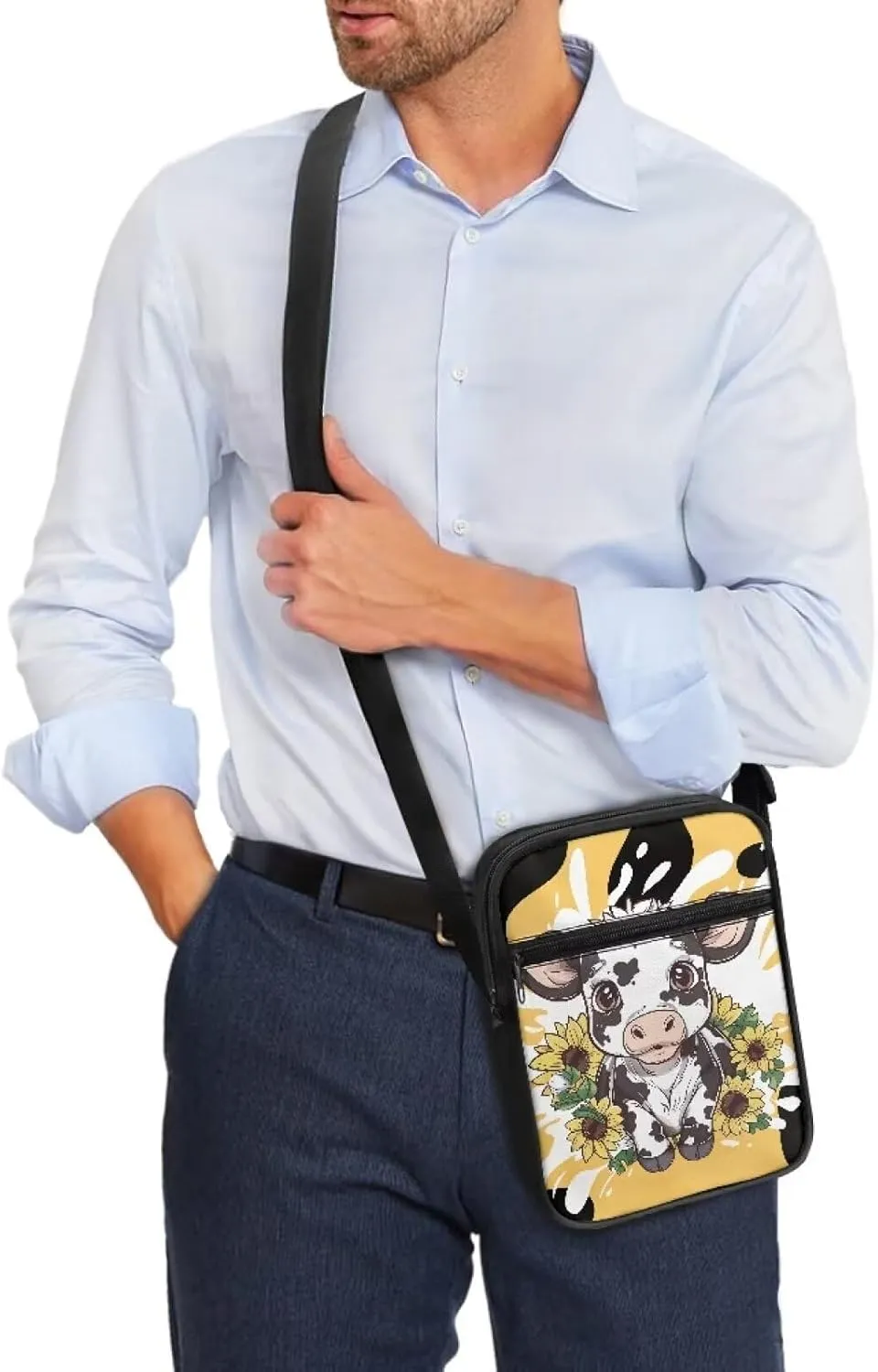 Suobstales Small Crossbody Bag for Women Men, Mini Messenger Bag Shoulder Bag Sling Bag with Zipper Pocket for Phone Passport