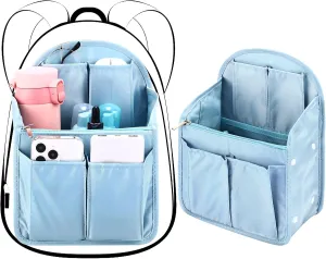 Sweetude 2 Pcs Mini Backpack Organizer Insert 7.9 x 4.8 x 11 Inch Small Shoulder Bag Divider for Rucksack Handbag Shoulder Bag Purse(Light Blue)
