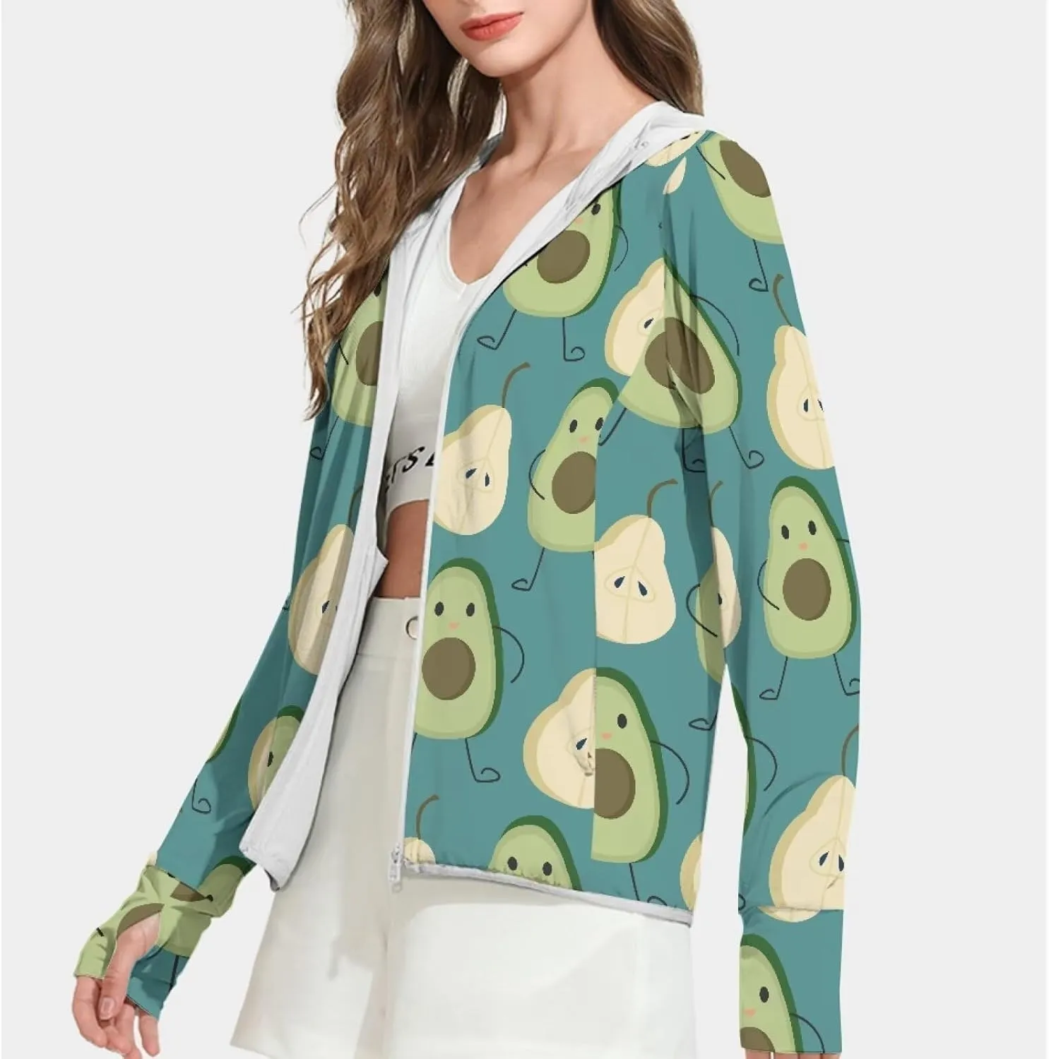 Swim Shirts Sunscreen Clothes Women's Athletic Jackets Thin Breathable Sun Protection Hooded Sport Coat S-2XL