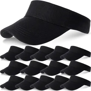 Syhood 15 Pieces Sun Visor Hats Sport Wear Athletic Sun Visor Caps Adjustable Sun Protection for Women Men