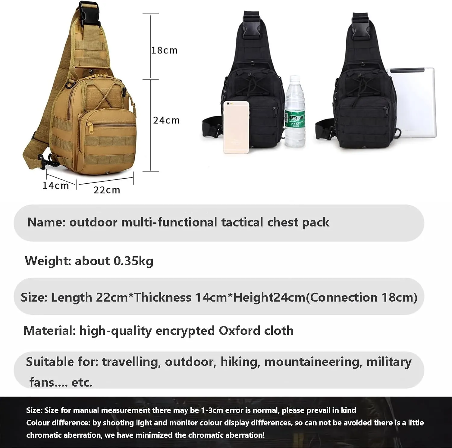 Tactical Shoulder Sling Bag Small Outdoor Chest Pack Backpack for Men Traveling, Trekking, Camping, Sling Backpack(Army Green)