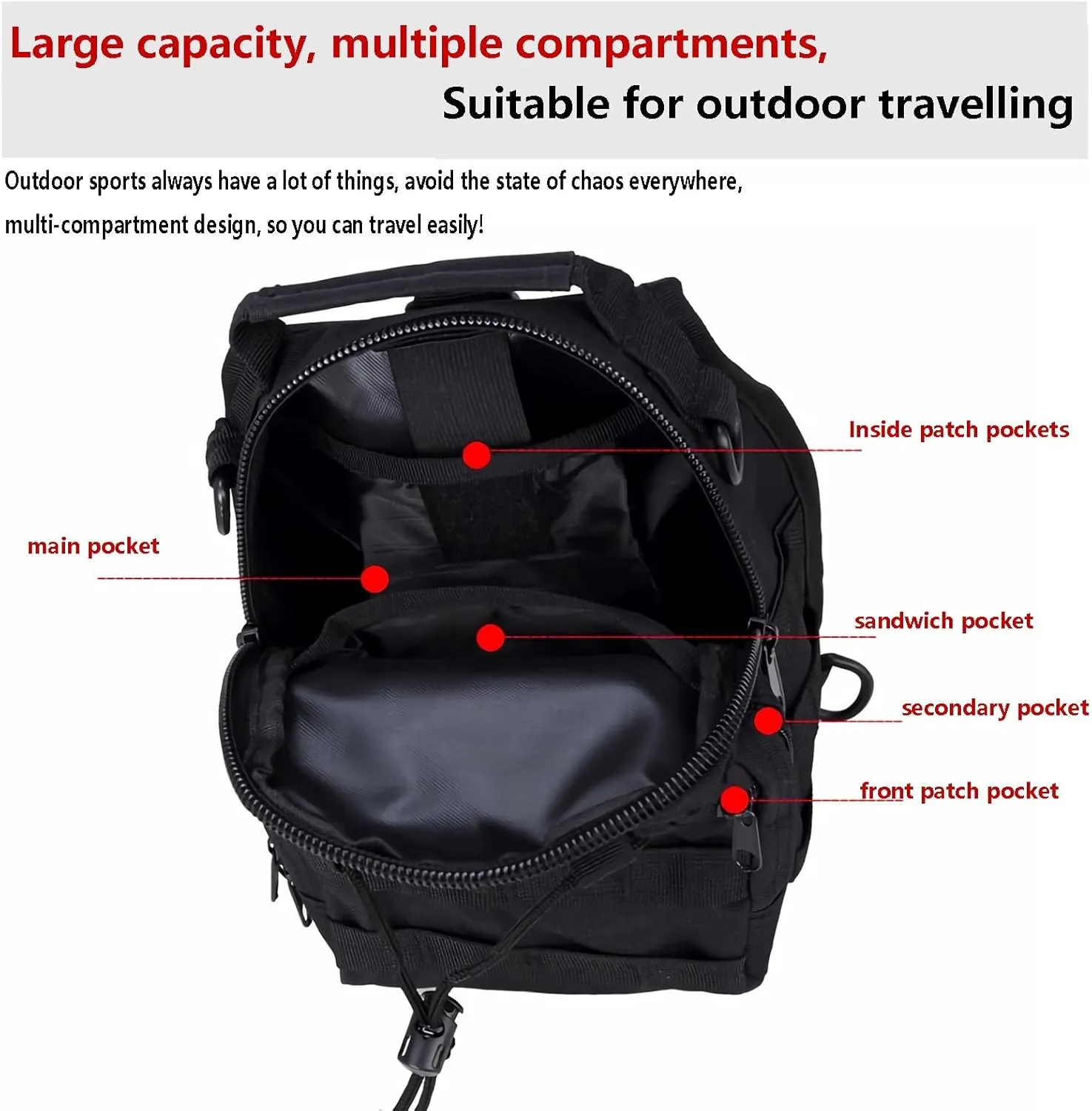 Tactical Shoulder Sling Bag Small Outdoor Chest Pack Backpack for Men Traveling, Trekking, Camping, Sling Backpack(Army Green)