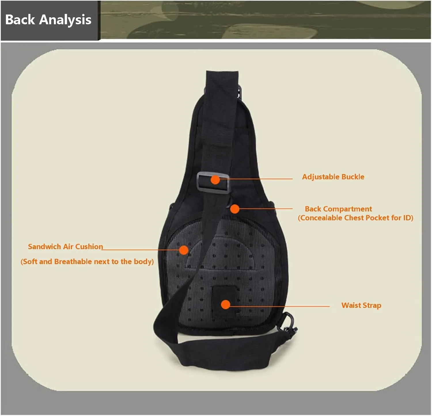 Tactical Shoulder Sling Bag Small Outdoor Chest Pack Backpack for Men Traveling, Trekking, Camping, Sling Backpack(Army Green)