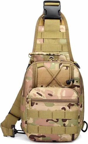 Tactical Shoulder Sling Bag Small Outdoor Chest Pack Backpack for Men Traveling, Trekking, Camping, Sling Backpack(CP)