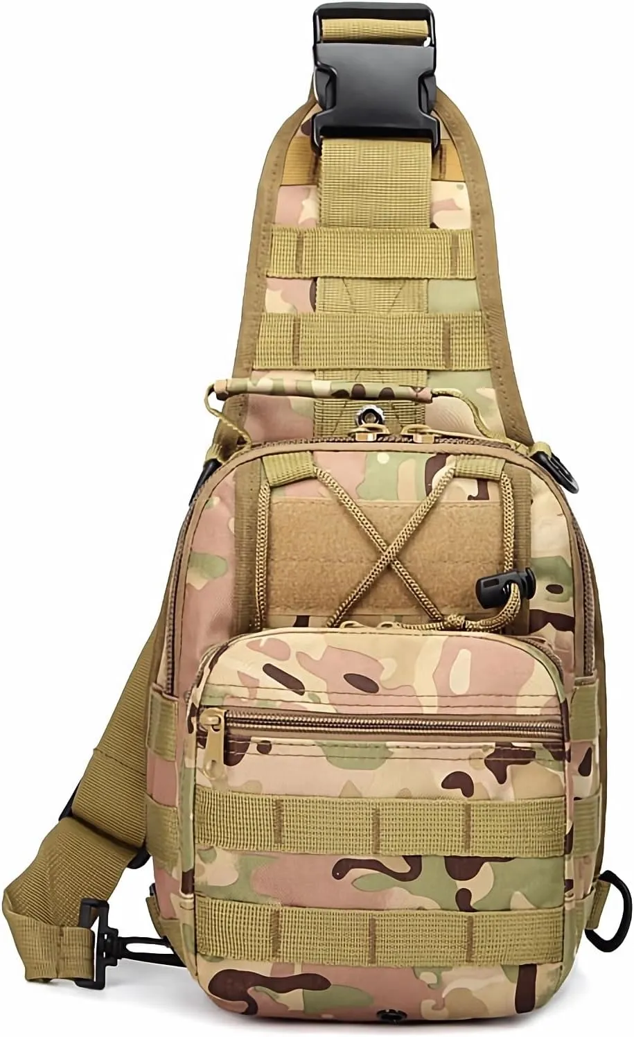 Tactical Shoulder Sling Bag Small Outdoor Chest Pack Backpack for Men Traveling, Trekking, Camping, Sling Backpack(CP)
