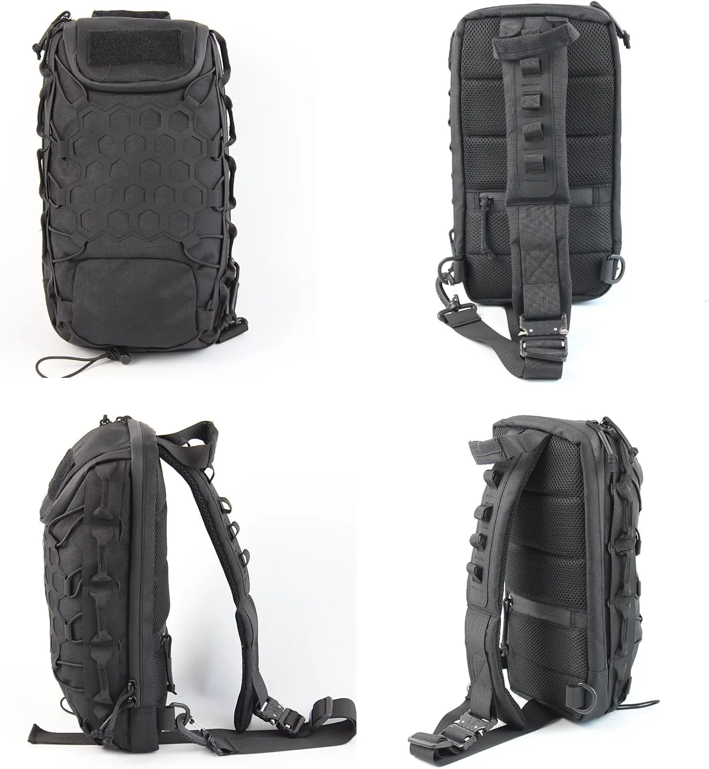 Tactical Sling Bag for Men Pack Military Rover Shoulder Bag Molle Assault Range Backpack Crossbody Chest Bag 1000D(black)