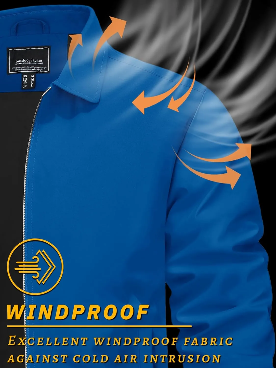 TACVASEN Mens Lightweight Windbreaker Full Zip Up Laydown Collar Jackets Light Casual Coat with Zip Pockets