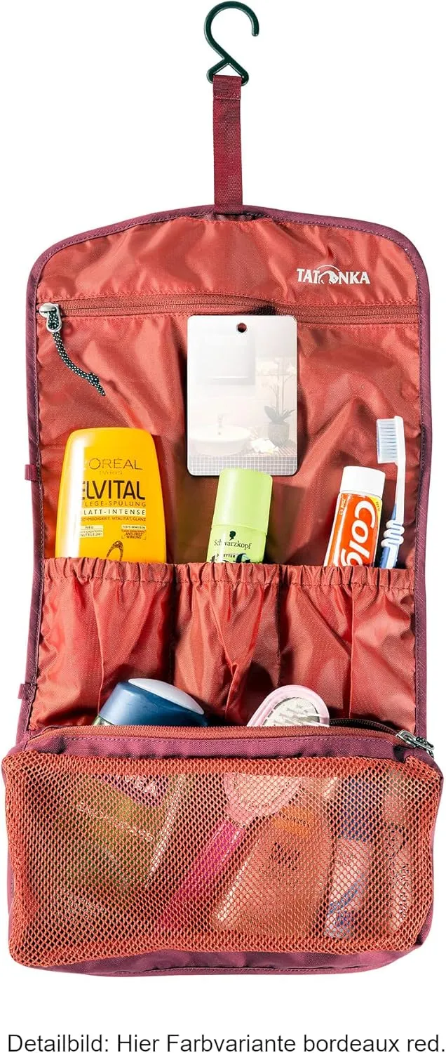 Tatonka Flat Cosmetic Bag with Hanging Hook and Multiple Compartments