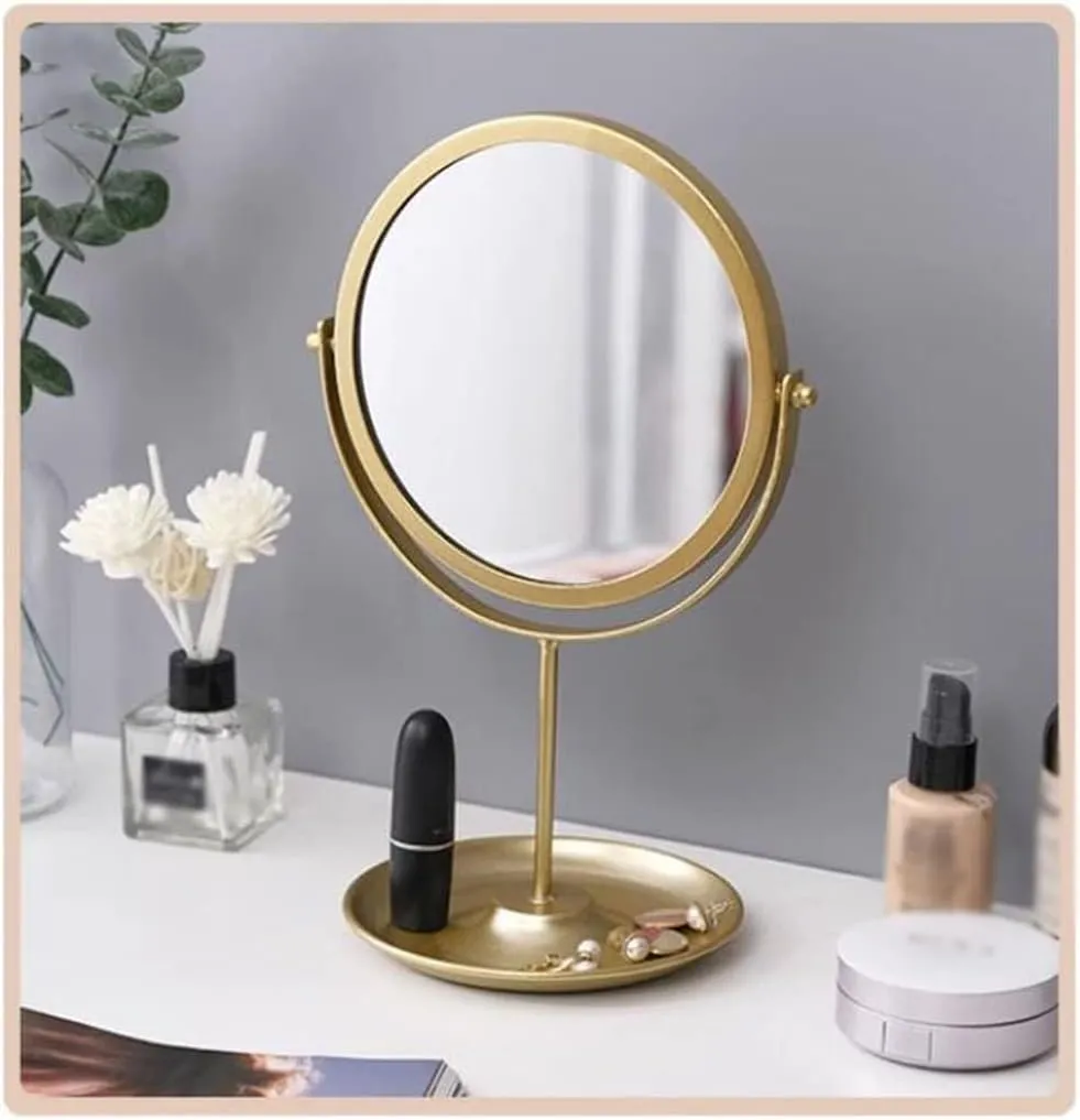 TEMKIN Makeup Mirrors Dressing Table Opening red Storage Tray Entrance Mirrors Key Tray Cosmetics Storage Rack