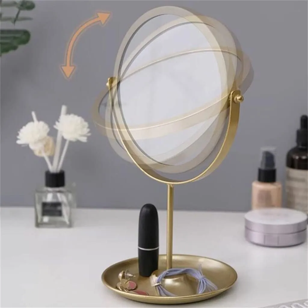TEMKIN Makeup Mirrors Dressing Table Opening red Storage Tray Entrance Mirrors Key Tray Cosmetics Storage Rack