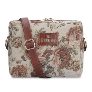 THE CLOWNFISH Adelina Series Sling for Women Faux Leather Casual Ladies Single Shoulder Bag For Women Crossbody Bag for College Girls (Blue-Stripes)