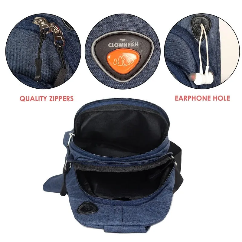 THE CLOWNFISH Cordette Sling Bag - Stylish, Water Resistant | 6L Capacity | Dark Grey