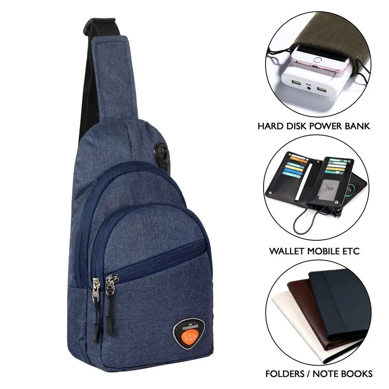 THE CLOWNFISH Cordette Sling Bag - Stylish, Water Resistant | 6L Capacity | Dark Grey