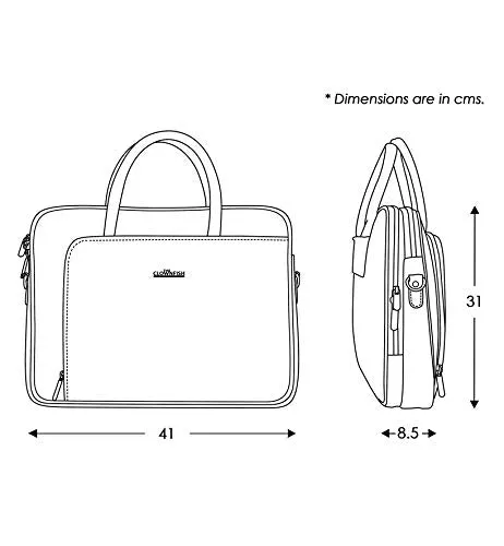 THE CLOWNFISH Crocodilan Laptop Briefcase - Stylish, Water Resistant | Adjustable Strap | 15.6 Inch | Rust Brown