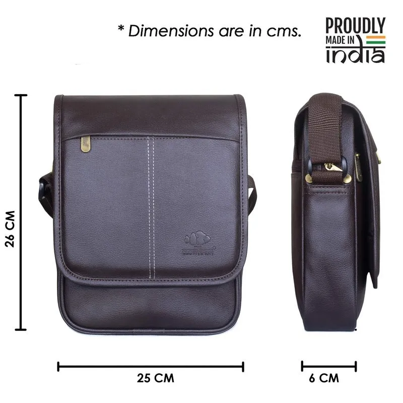 THE CLOWNFISH Glory Sling Bag, Sling Bag for travel, Sling bag for Men,Sling Bag For Women, Side Bag for Girls, Side Bag for Men, Messenger Bag, Tablet Bag (Chocolate)
