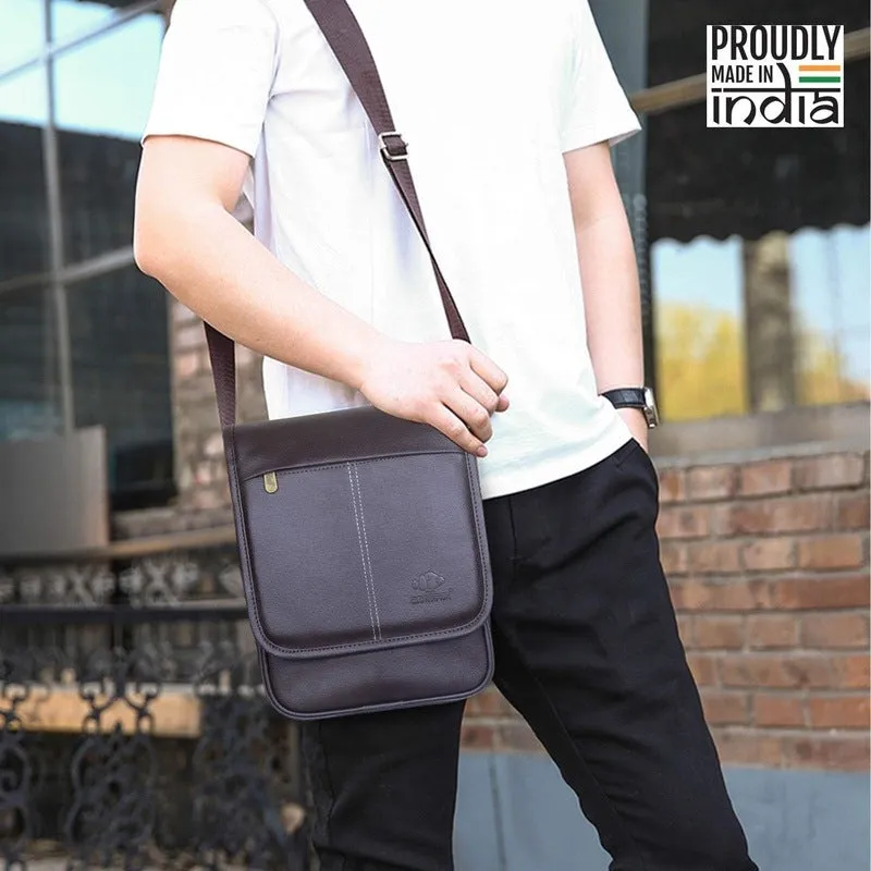 THE CLOWNFISH Glory Sling Bag, Sling Bag for travel, Sling bag for Men,Sling Bag For Women, Side Bag for Girls, Side Bag for Men, Messenger Bag, Tablet Bag (Chocolate)