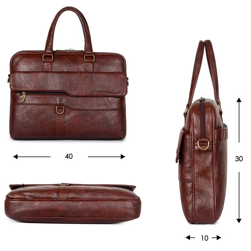 THE CLOWNFISH Passion Laptop Messenger Bag - Durable, Padded Compartment | Adjustable Shoulder Strap | 15.6 inch | Cinnamon