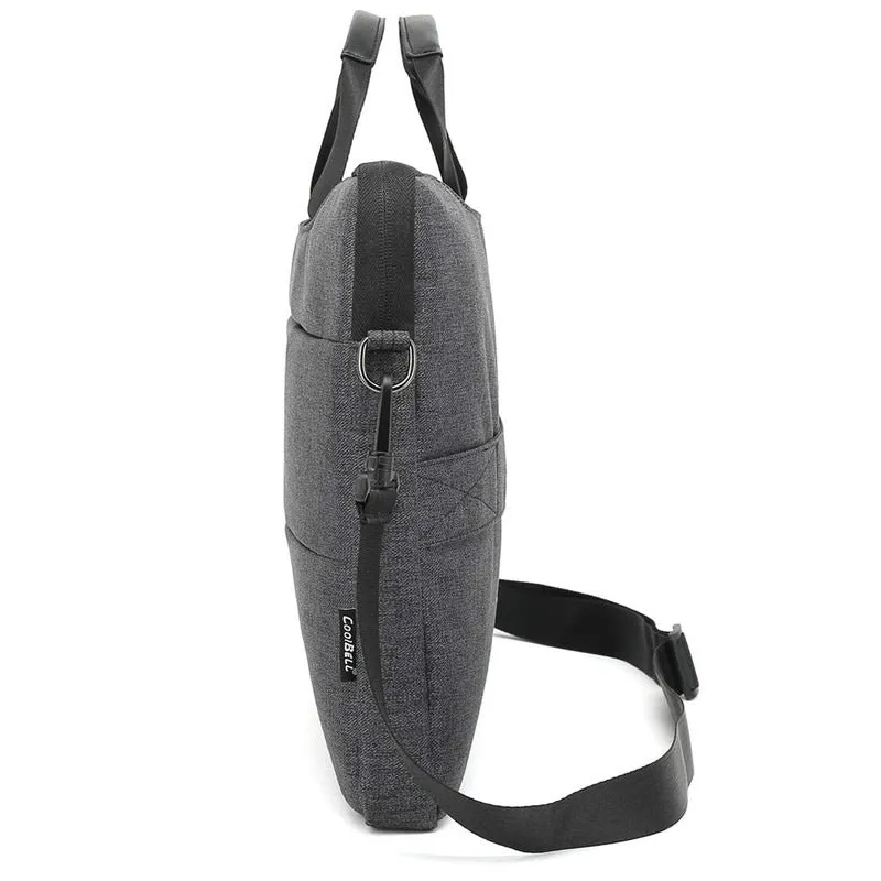 THE CLOWNFISH Slim 15.6" Laptop Messenger Bag - Water Resistant | Adjustable Strap | Black