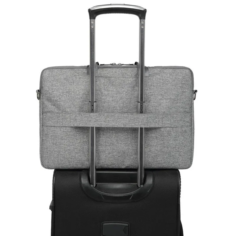 THE CLOWNFISH Slim 15.6" Laptop Messenger Bag - Water Resistant | Adjustable Strap | Black