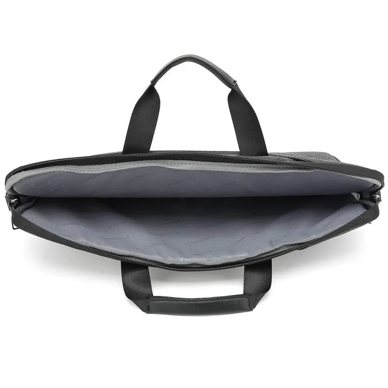THE CLOWNFISH Slim 15.6" Laptop Messenger Bag - Water Resistant | Adjustable Strap | Black