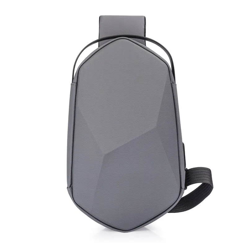 THE CLOWNFISH Sling Bag - Water Resistant, USB Charging | Multi-Functional | Grey