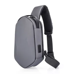 THE CLOWNFISH Sling Bag - Water Resistant, USB Charging | Multi-Functional | Grey