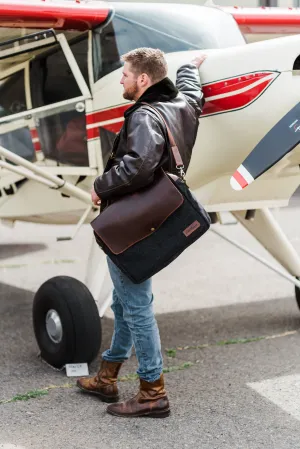 The Peddler: Leather laptop attache / wine sales bag