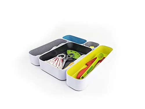 Three By Three Seattle Drawer Organizer Pack of 5, 2", Spring green/Black/Sky Blue/Stripes (52292)