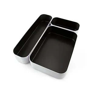 Three By Three Seattle Drawer Organizers Stacking Bins, Black (52275)