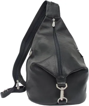 Three-Zip Hobo Sling, Black, One Size