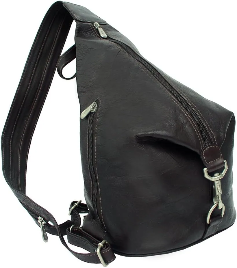 Three-Zip Hobo Sling, Black, One Size