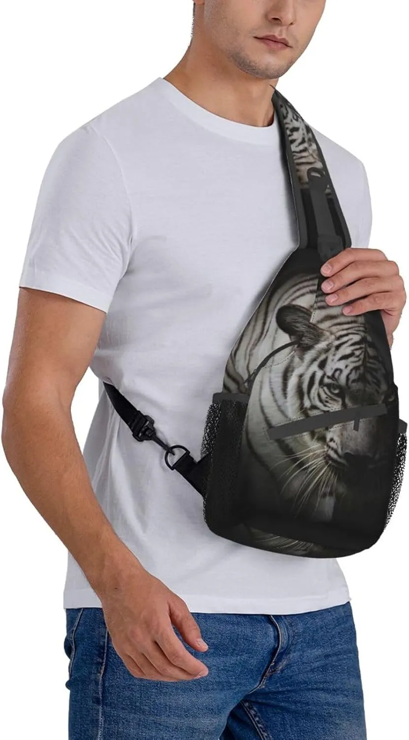 Tiger Crossbody Bag Men Shoulder Bag Backpack Cool Sling Bag Chest Casual Daypack for Outdoor